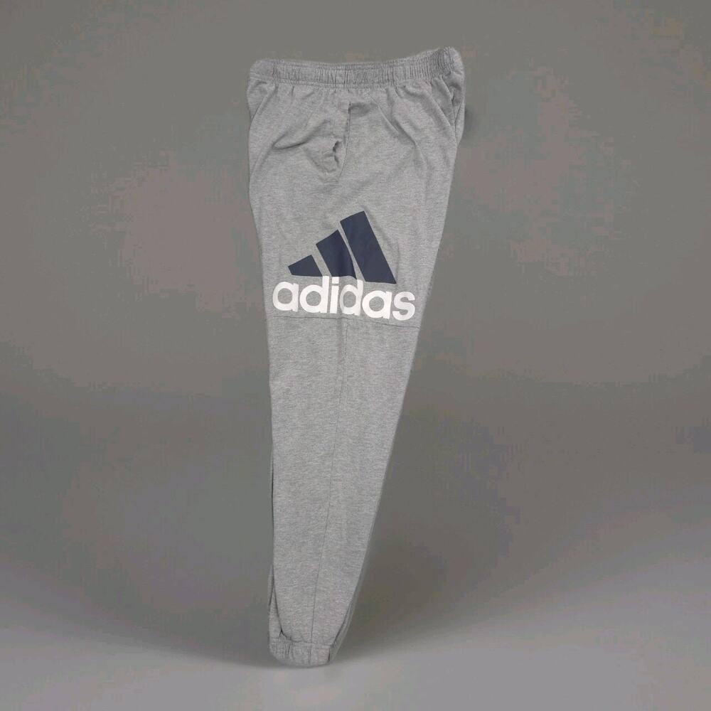 Adidas Sweatpants Jogger Pants Stripes Large Logo Grey MENS Medium M
